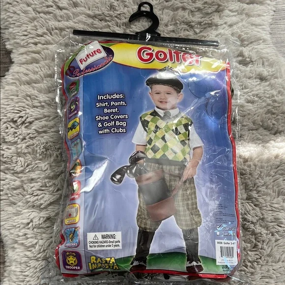 Kids Golf Costume with Argyle Vest and Accessories - Picture 2 of 2